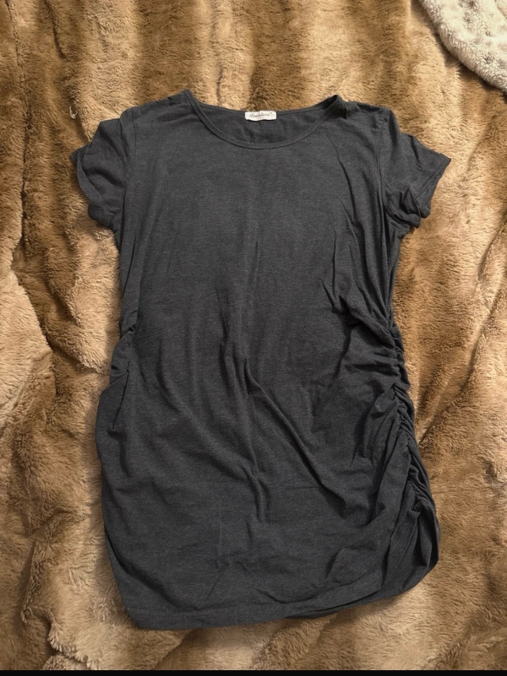 Charcoal Gray Women's Side-Ruched Tee
